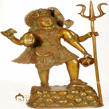 Antique Rare Bronze Indian Hindu God Lord Shiv Ji Standing With Trident 27" by vendor-unknown - Hindu Gods (View 3)