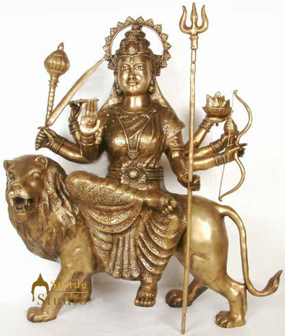 Large Indian Brass Hindu Goddess Maa Durga Murti Statue For Temple And Home 35" by vendor-unknown - Hindu Gods (View 2)