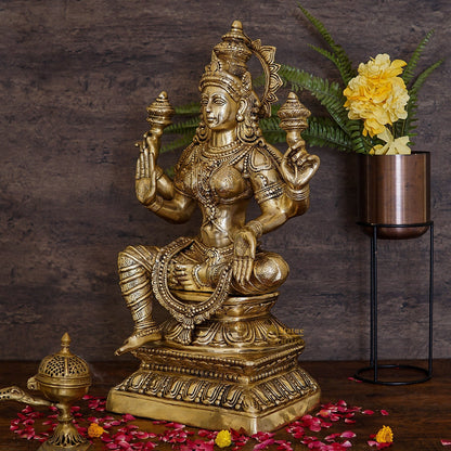 Large Size Indian Brass Hindu Goddess Maa Laxmi Idol For Diwali Gifting 29" by vendor-unknown - Hindu Gods (View 2)