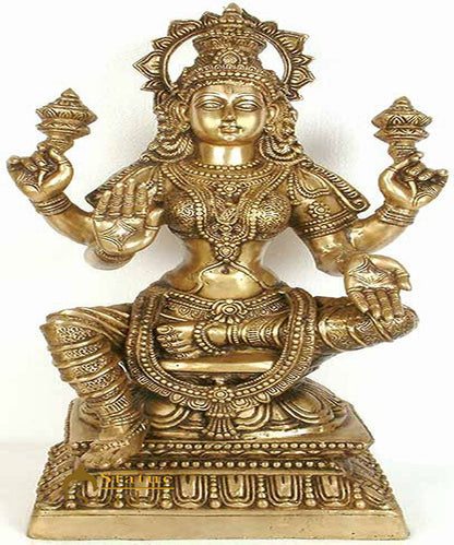 Large Size Indian Brass Hindu Goddess Maa Laxmi Idol For Diwali Gifting 29" by vendor-unknown - Hindu Gods (View 4)