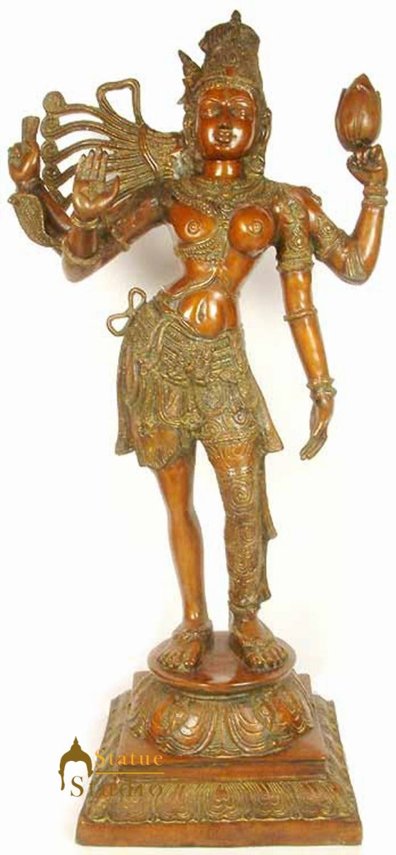 Brass Large Size Lord Shiva Ardhanarishvra Rare Sculpture 40" - Image 4
