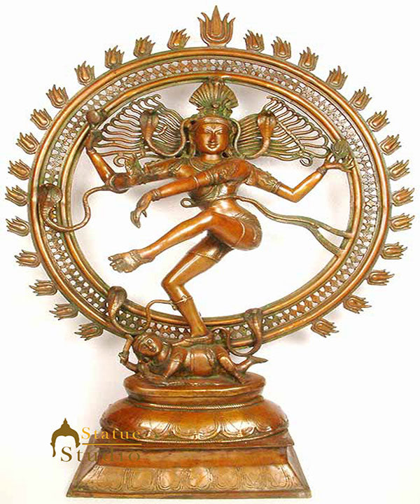 Beautiful Antique Bronze Dancing Hindu God Natraja For Office Home Décor 41" - Eco-friendly - Sama Homes