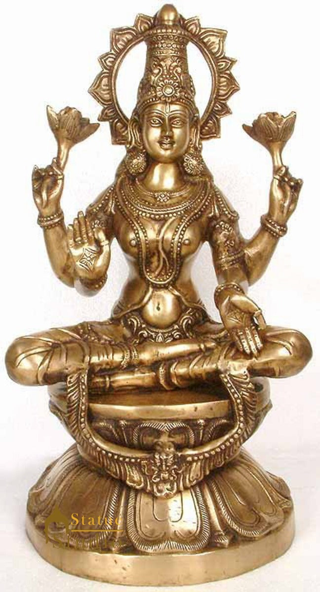 Large Size Indian Hindu Goddess Of Wealth Maa Lakshmi Murti For Success 26" - Image 2