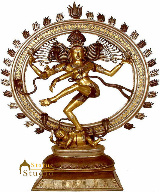 Multicolor Large Size Dancing Indian God Hindu Lord Shiv Natraja Décor 2.5 Feet