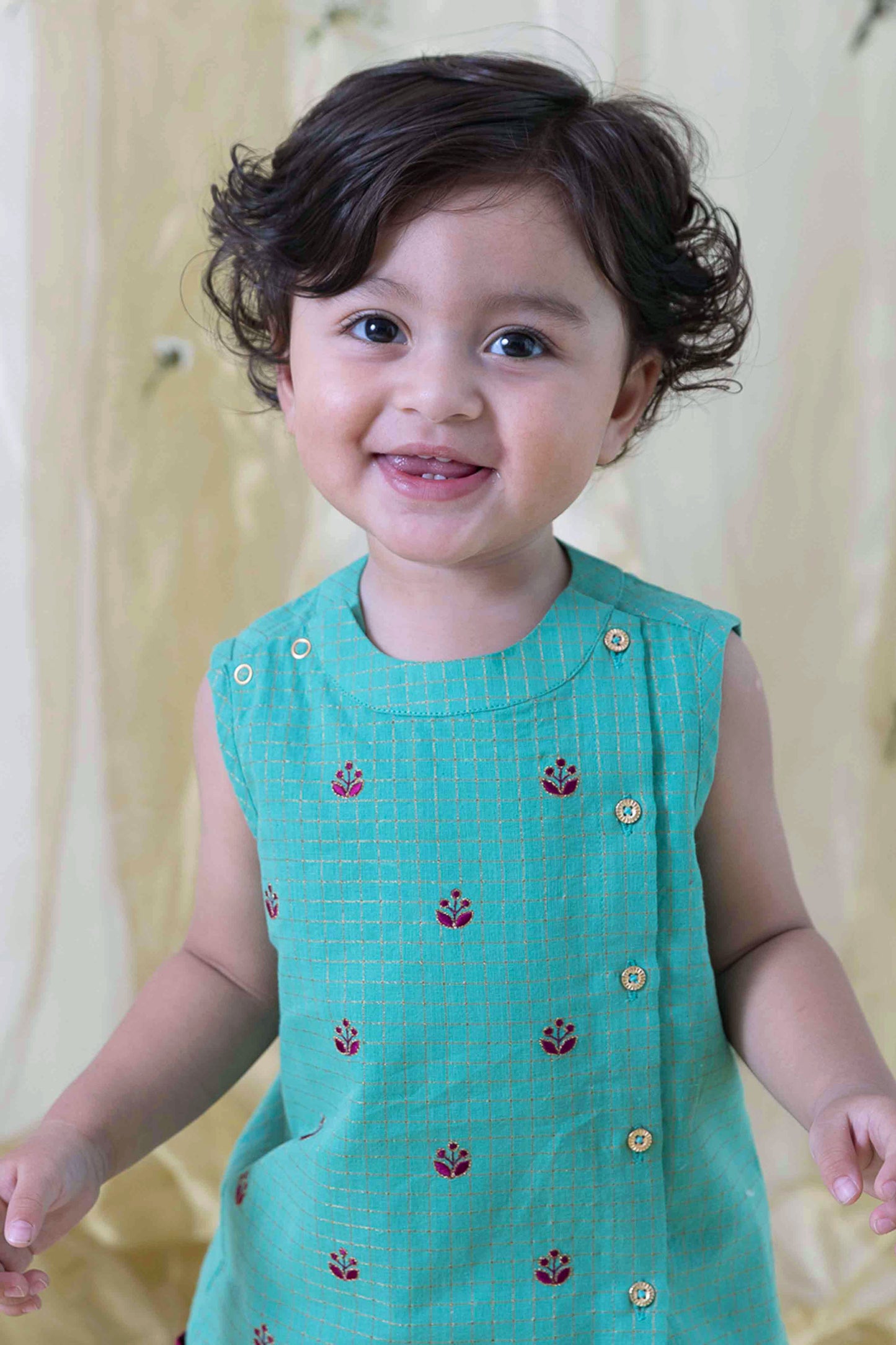 Imli ka Buta Dhoti Set - Green