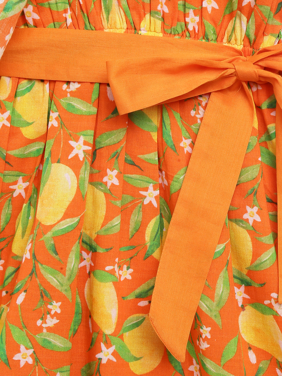 One Shoulder Mango Dress-Orange