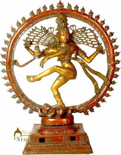 Large Size Brass Hindu God Pure Dancing Natraja Statue For Home Office Décor 40" by vendor-unknown - Hindu Gods (View 2)