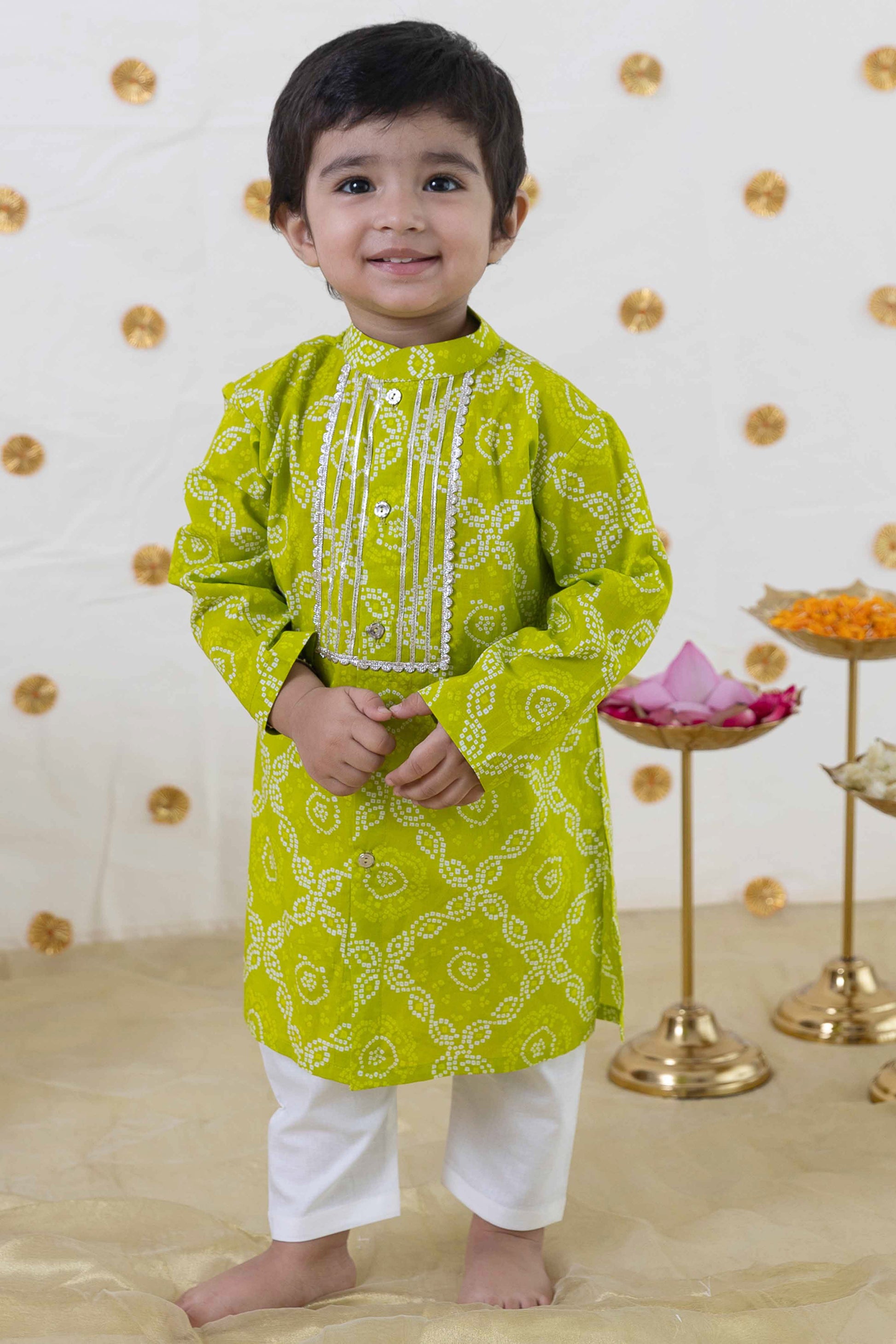 Mini Desi Dynamite Kurta Set - Green - Image 2