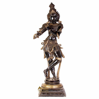 Large Size Antique Black Tribhangi Hindu God Lord Krishna Thakur Ji 34" by vendor-unknown - Hindu Gods