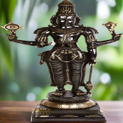 Antique Black Brass Indian Handicraft Cosmic Lord Vishnu Narayanan 3 Feet by vendor-unknown - Hindu Gods