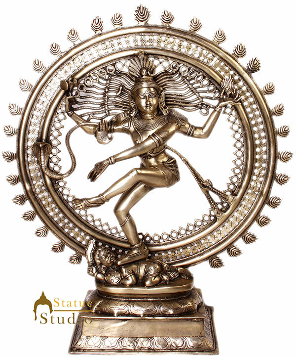 Large Size Bronze Dancing Indian Hindu Deity Natraja Home Décor 34" - Eco-friendly - Sama Homes