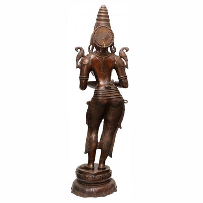 Bronze Antique Indian Celestial Apsara Deeplakshmi Diwali Décor 45" by vendor-unknown - Decor (View 3)