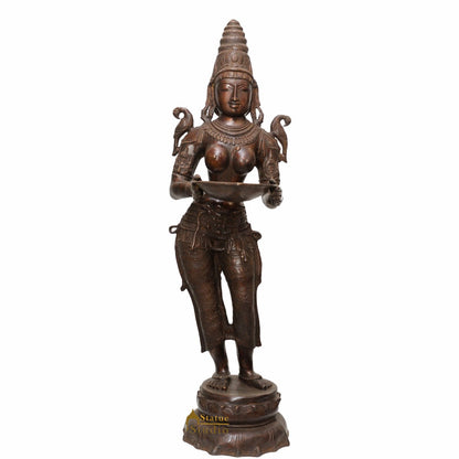 Bronze Antique Indian Celestial Apsara Deeplakshmi Diwali Décor 45" by vendor-unknown - Decor