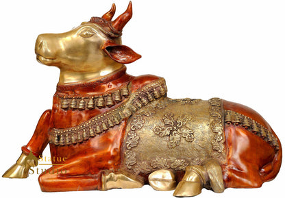 Large Size Brass Indian Holy Sacred Cow Nandi For Religious Décor 22" by vendor-unknown - Spiritual (View 2)