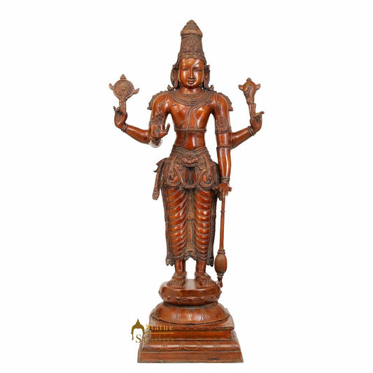 Large Size Hindu Trinity God Lord Chaturbhuj Vishnu Ji Spiritual Décor 3 Feet