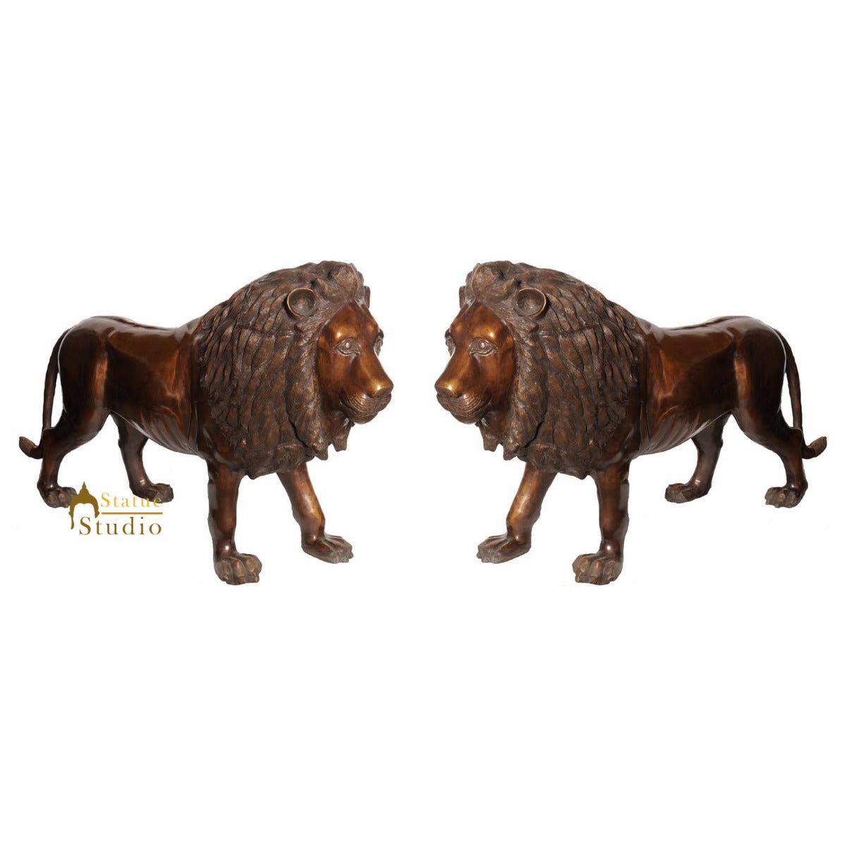 Large Size Lion Pair Animal Statues For Home Garden Indoor Outdoor Décor 4 Feet - Image 2