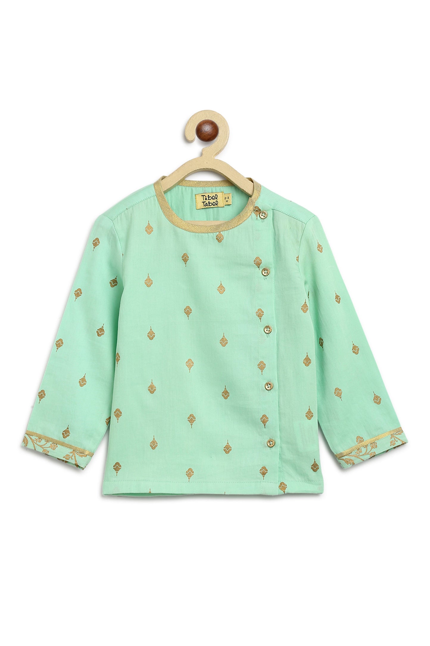 Baby Sadabahar Print Dhoti Set - Green