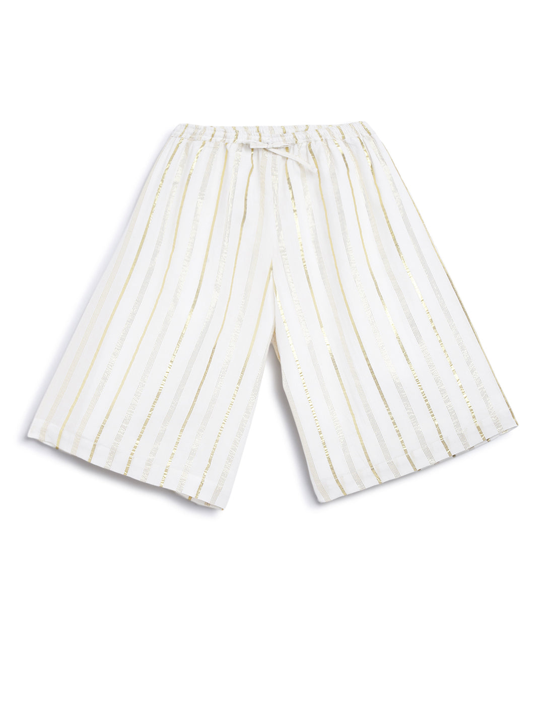 Girl Golden Culottes and Top Set-White - Image 6
