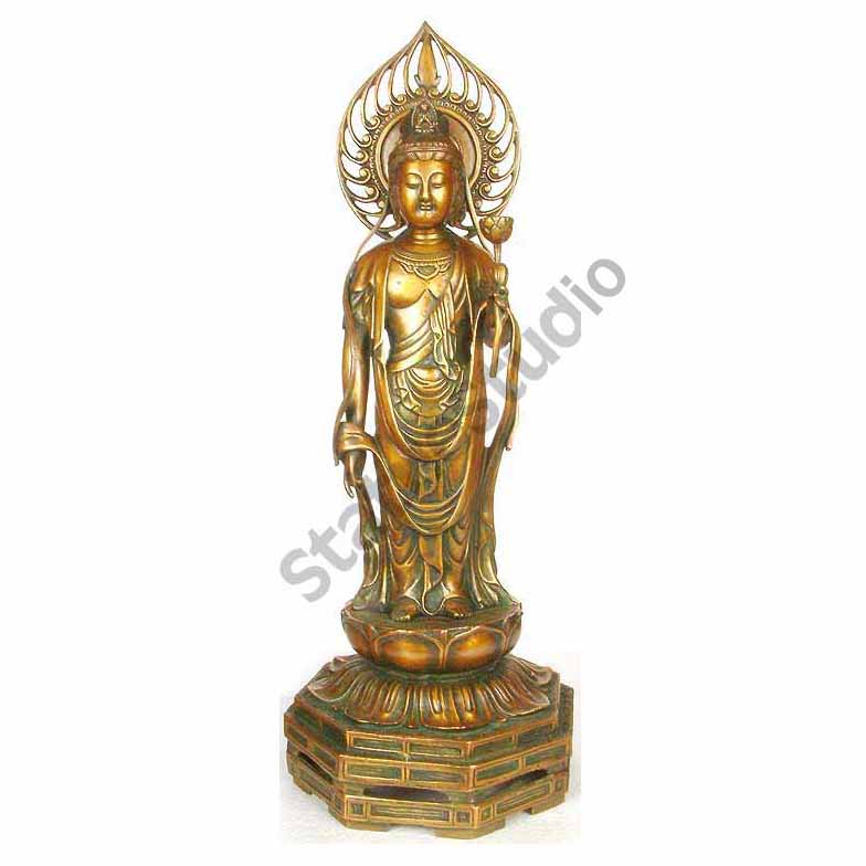 Bronze Standing Buddha Large Size Home Garden Décor Statue 2 Feet - Image 2
