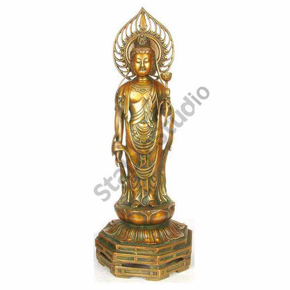Bronze Standing Buddha Large Size Home Garden Décor Statue 2 Feet by vendor-unknown - Buddha (View 2)