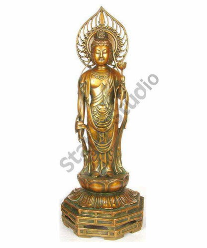 Bronze Standing Buddha Large Size Home Garden Décor Statue 2 Feet by vendor-unknown - Buddha