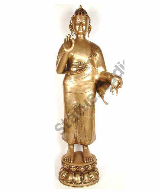 Large Size Rare Old Standing Blessing Buddha Thanksgiving Gift Statue 4 Feet