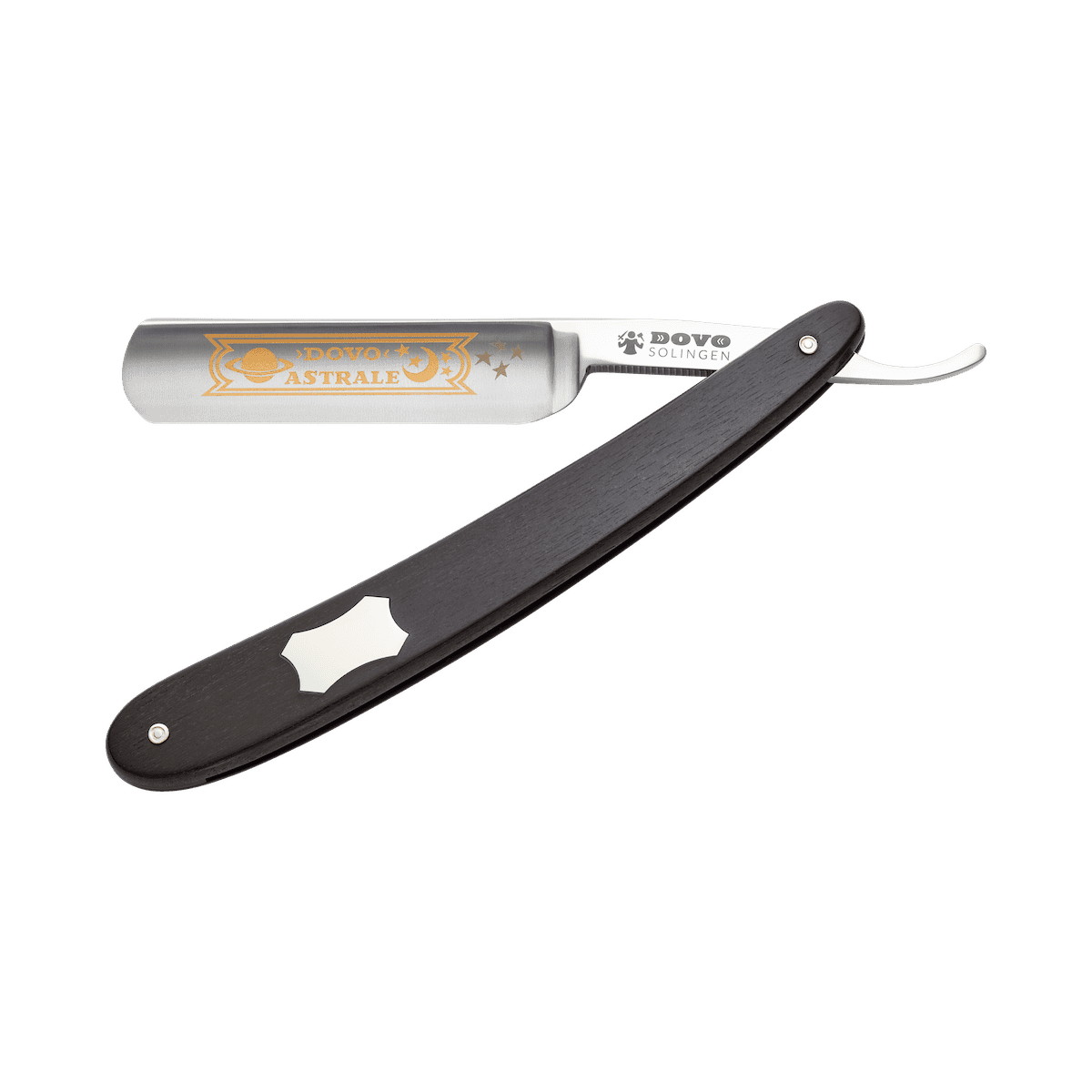 Dovo Straight Razor, "Astrale" 5/8", Carbon Steel, Half Hollow Grind, Black Ebony Wood Handle with Engraving Plate - Eco-friendly - Sama Homes