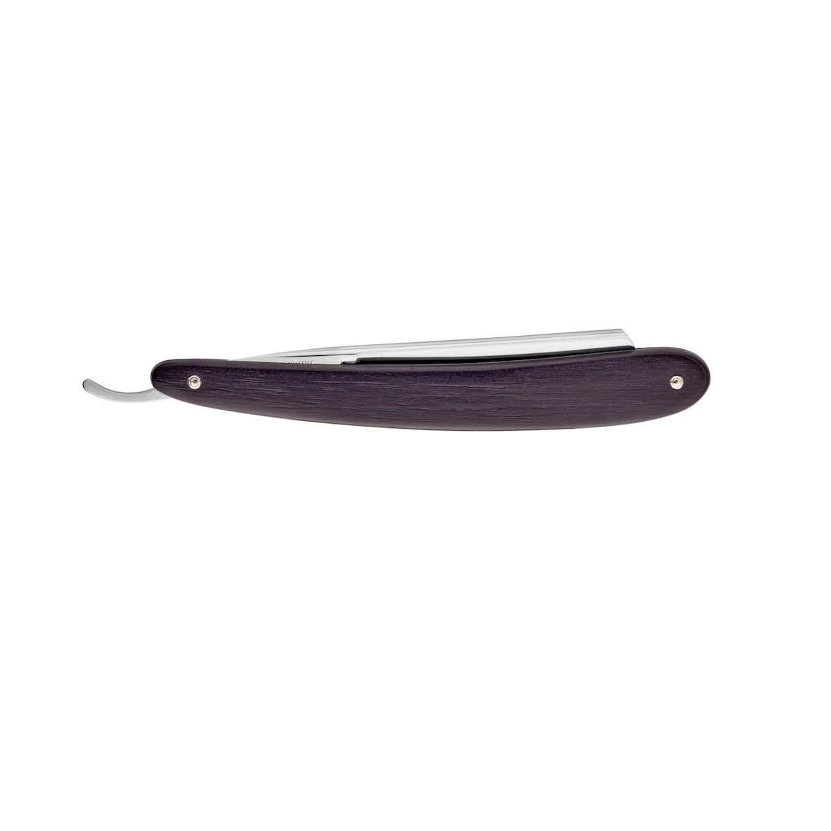 Dovo Straight Razor, "Astrale" 5/8", Carbon Steel, Half Hollow Grind, Black Ebony Wood Handle with Engraving Plate - Image 4