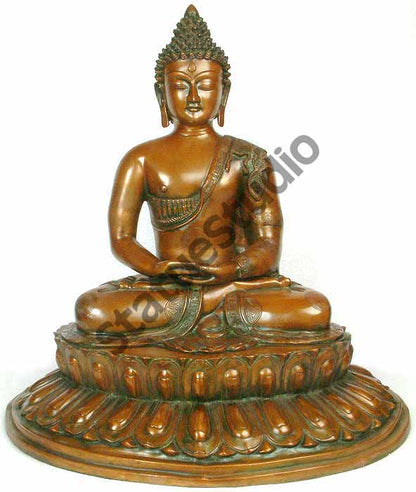 Antique Imitation Meditating Buddha Home Décor Showpiece 2 Feet by vendor-unknown - Buddha