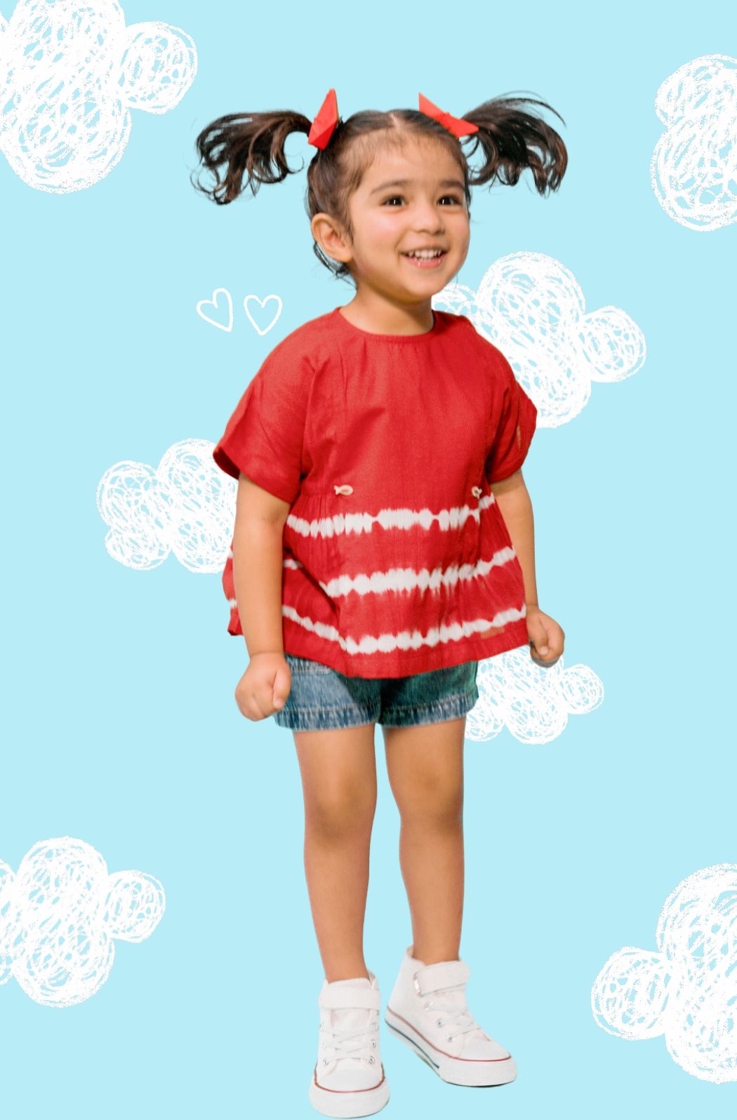 Breezy Lines Top - Red - Eco-friendly - Sama Homes