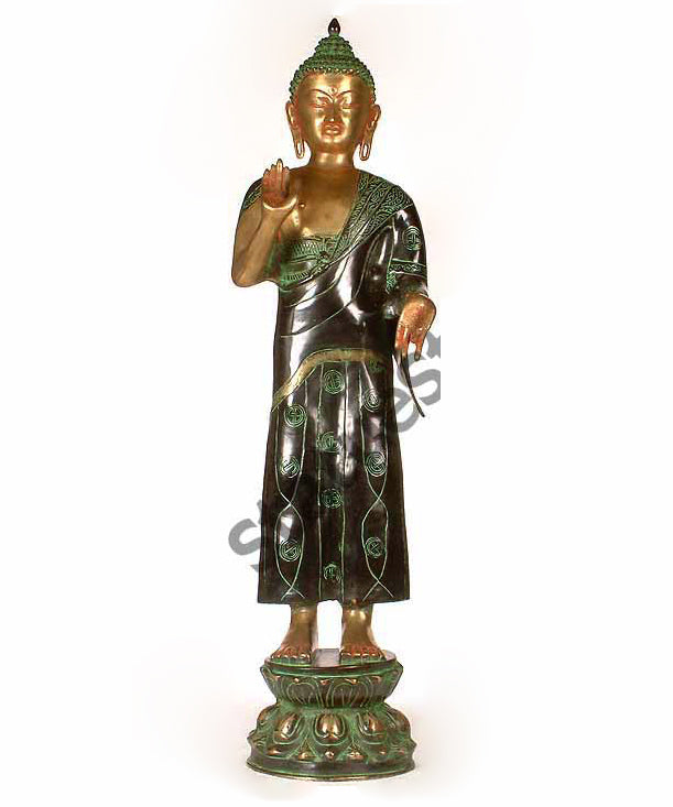 Large Size Blessing Standing Buddha Home Décor Large Statue 3 Feet - Eco-friendly - Sama Homes