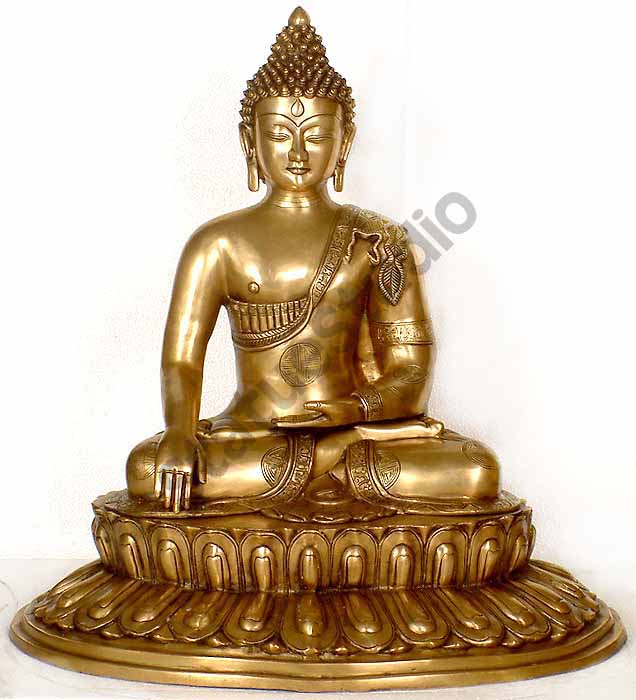 Large Size Earth Touching Mudra Gautam Buddha Garden Décor Statue 2 Feet - Image 2