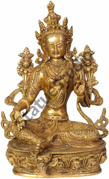 Tibetan Goddess Green Tara Statue For Corporate Gifting 12" by vendor-unknown - Hindu Gods (View 2)
