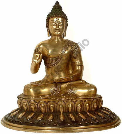 Antique Nepal Deity Lord Blessing Buddha Décor Large Statue 2 Feet Big by vendor-unknown - Buddha (View 2)