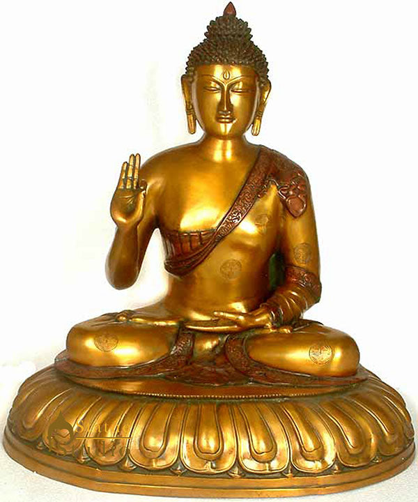 Large Size Blessing Chinese Buddhism Deity Buddha Big Garden Décor Statue 28"
