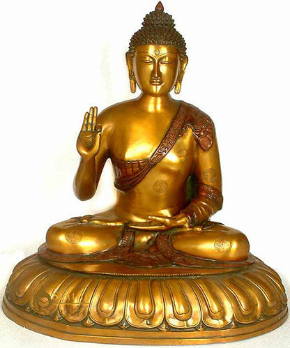 Large Size Blessing Chinese Buddhism Deity Buddha Big Garden Décor Statue 28" by vendor-unknown - Buddha