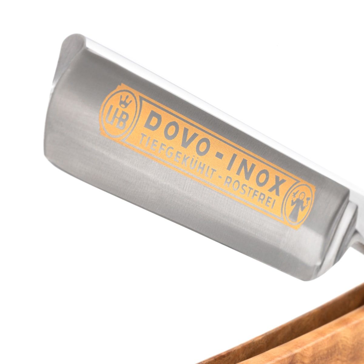 Dovo Straight Razor, "Inox" 5/8", Stainless Steel, Full Hollow Grind, Olive Wood Handle