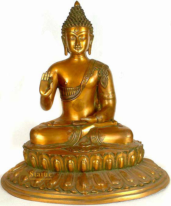 Large Size Sitting Blessing Indian Craft Buddha Big Figurine 2 Feet