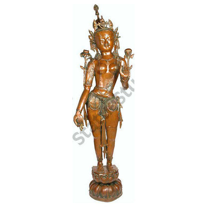 Large Size Tibet Buddhism Goddess Standing Tara Big Décor Statue 4 Feet by vendor-unknown - Hindu Gods
