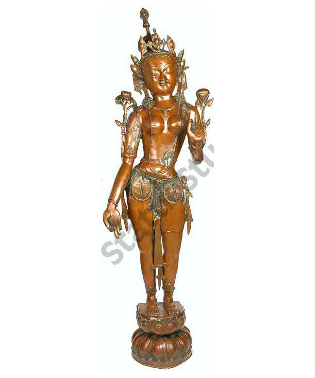 Large Size Tibet Buddhism Goddess Standing Tara Big Décor Statue 4 Feet