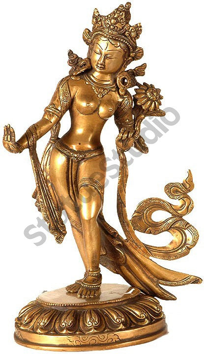 Exclusive Home Décor Standing Tibetan Goddess Tara Showpiece 15" by vendor-unknown - Hindu Gods (View 2)
