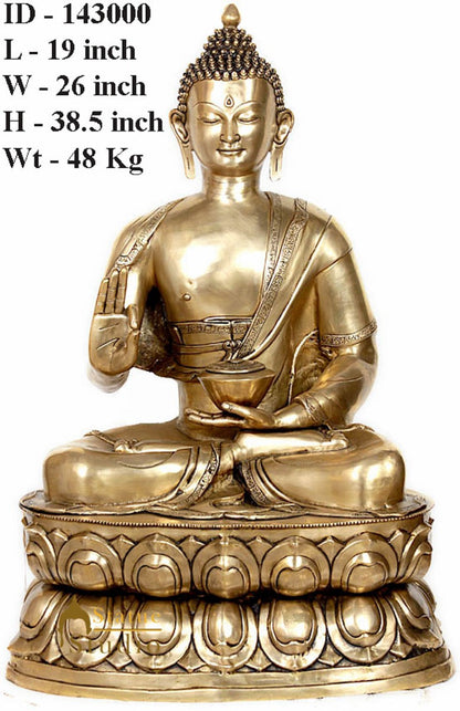Large Size Rare Tibetan Buddhist Deity Lord Buddha Big Statue 3 Feet by vendor-unknown - Buddha (View 2)