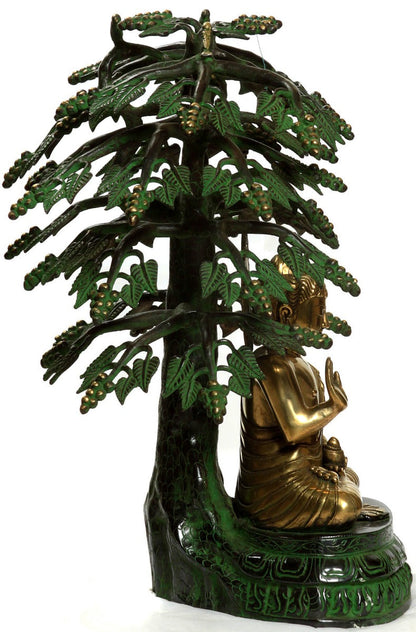Lord Buddha Sitting Under Bodhi Tree Bodhisattva Large Statue 21" by vendor-unknown - Buddha (View 3)