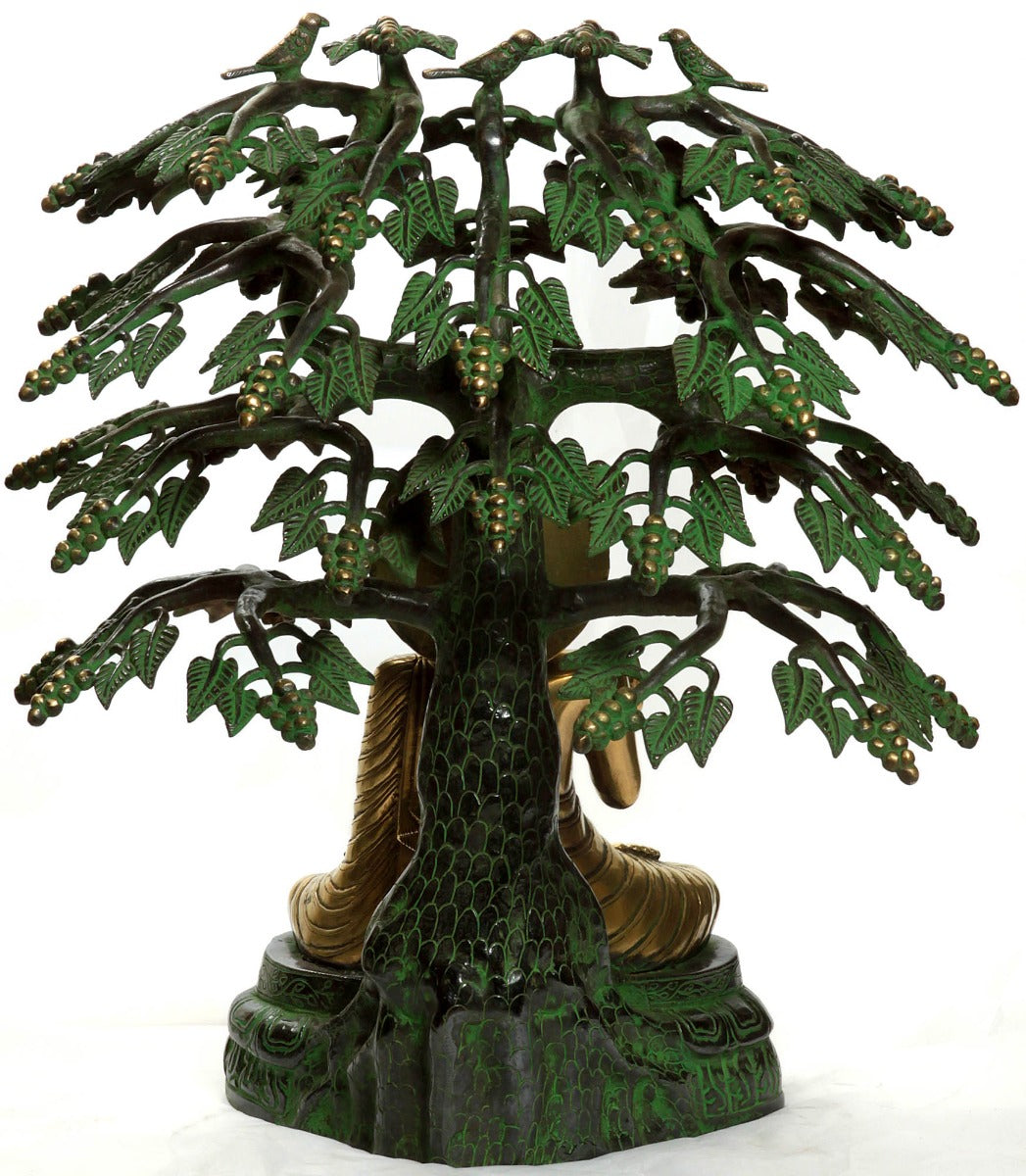 Lord Buddha Sitting Under Bodhi Tree Bodhisattva Large Statue 21" - Image 4