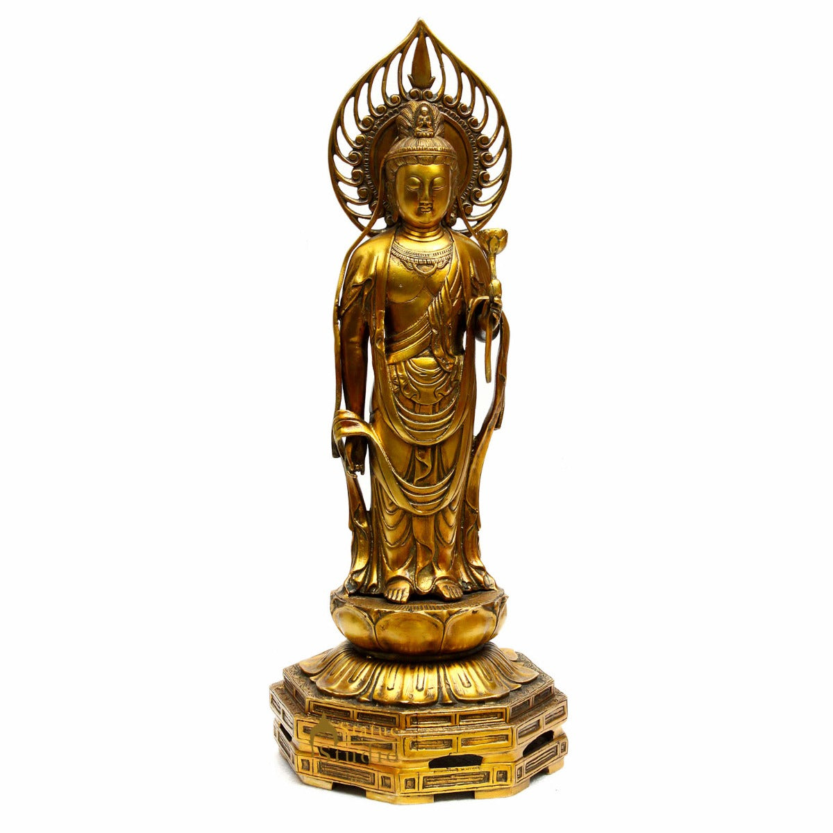Japanese Buddha Kuan Yin Standing Large Size Sculpture 2 Feet