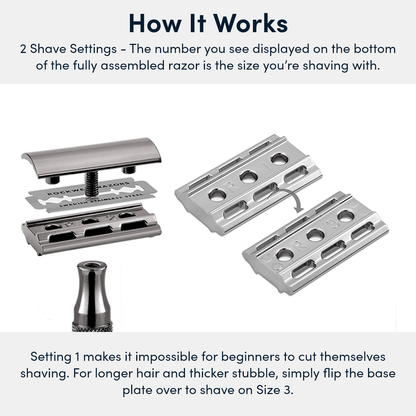 Rockwell 2C Adjustable DE Safety Razor - White Chrome (2 Settings) by Rockwell - Double Edge Safety Razors (View 6)