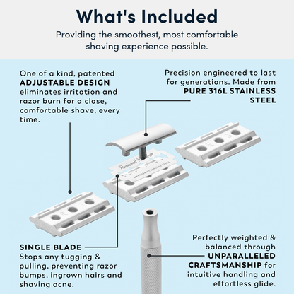 Rockwell 6S Stainless Steel Adjustable DE Safety Razor - Matte Stainless (6 Settings) by Rockwell - Double Edge Safety Razors (View 13)