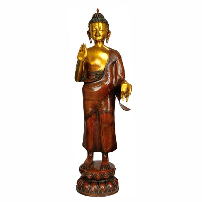 Bronze Metal Craft Standing Large Size Home Garden Décor Sculpture 33" by vendor-unknown - Buddha (View 2)