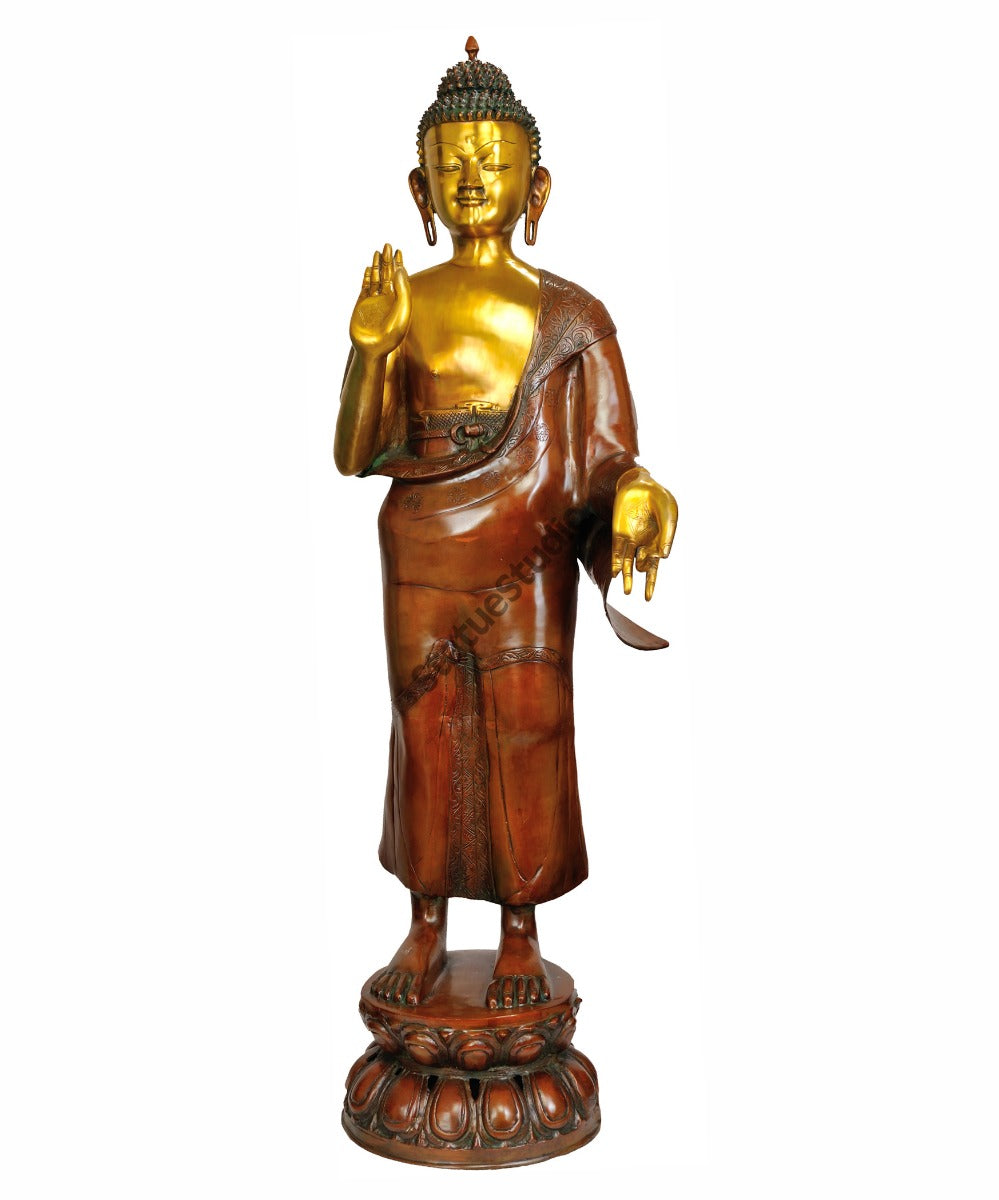 Bronze Metal Craft Standing Large Size Home Garden Décor Sculpture 33" - Eco-friendly - Sama Homes