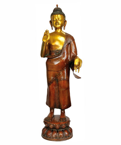 Bronze Metal Craft Standing Large Size Home Garden Décor Sculpture 33" by vendor-unknown - Buddha